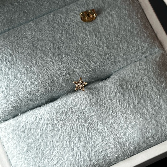 Zoe Chicco Diamond and 14k Yellow Gold Star Single Stud - Picture 2 of 3